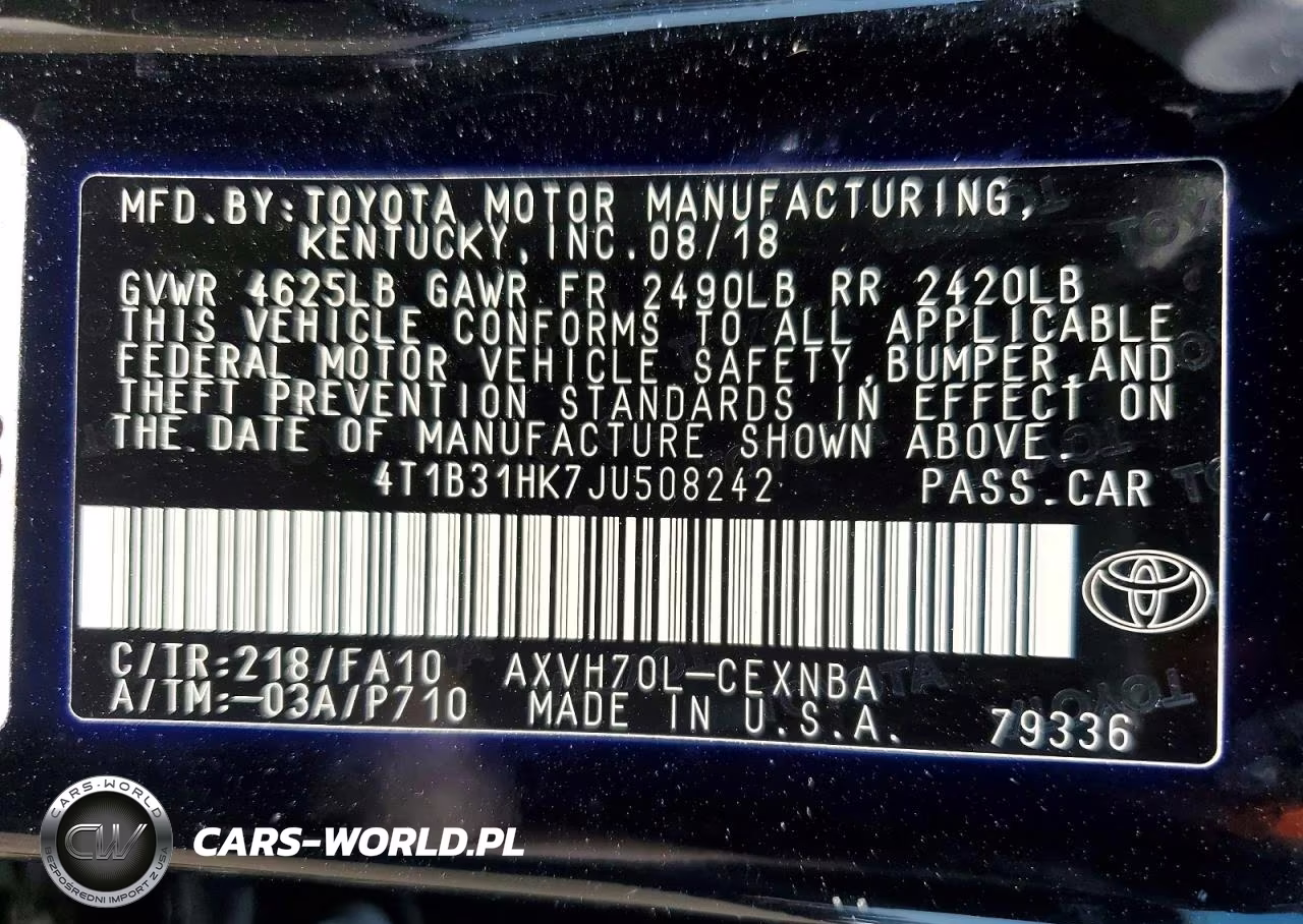 2018 Toyota Camry Le VIN:4T1B31HK7JU508242 - 13