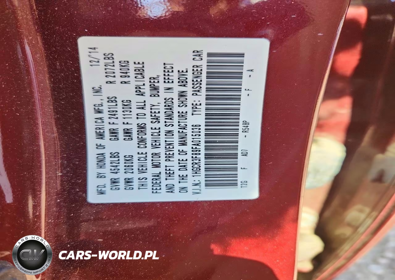 2015 Honda Accord Exl VIN:1HGCR3F89FA015036 - 13