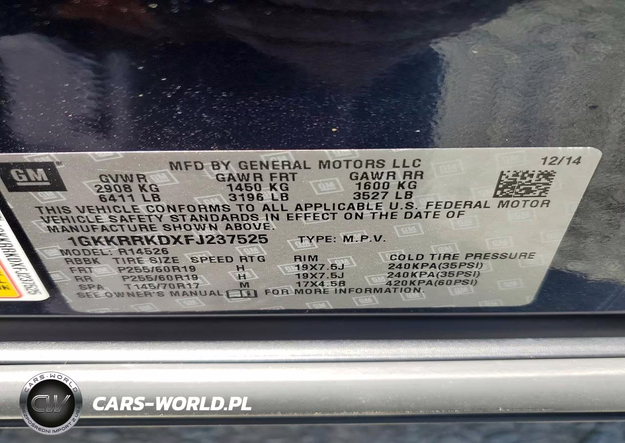 2015 GMC Acadia Slt-1 VIN:1GKKRRKDXFJ237525 - 13