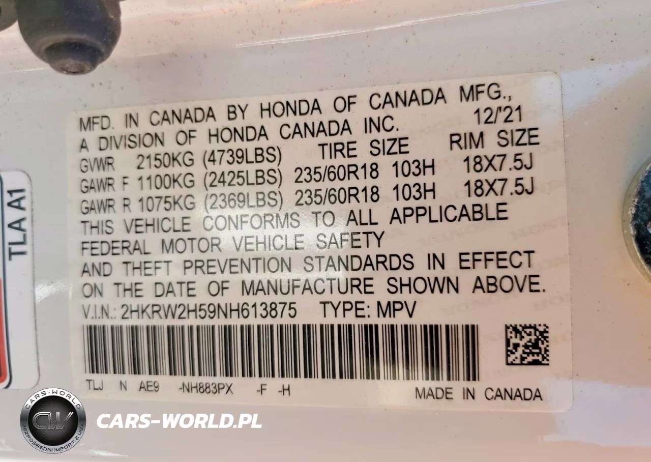 2022 Honda Cr-V Ex VIN:2HKRW2H59NH613875 - 14