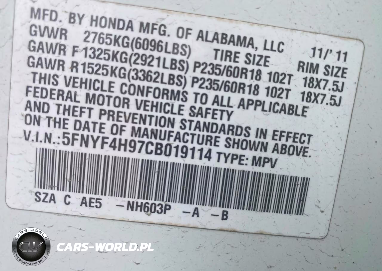 2012 Honda Pilot Touring VIN:5FNYF4H97CB019114 - 10