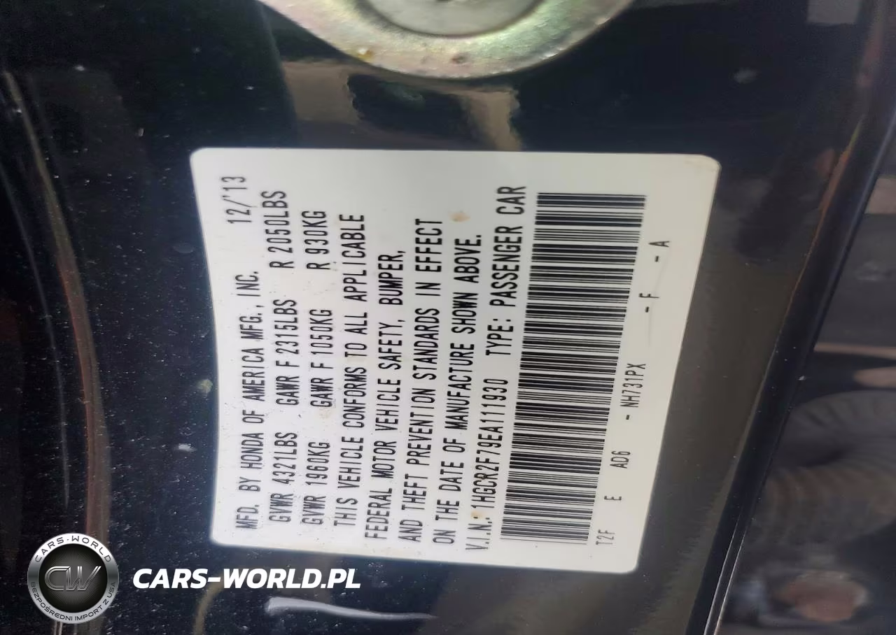2014 Honda Accord Ex VIN:1HGCR2F79EA111930 - 12