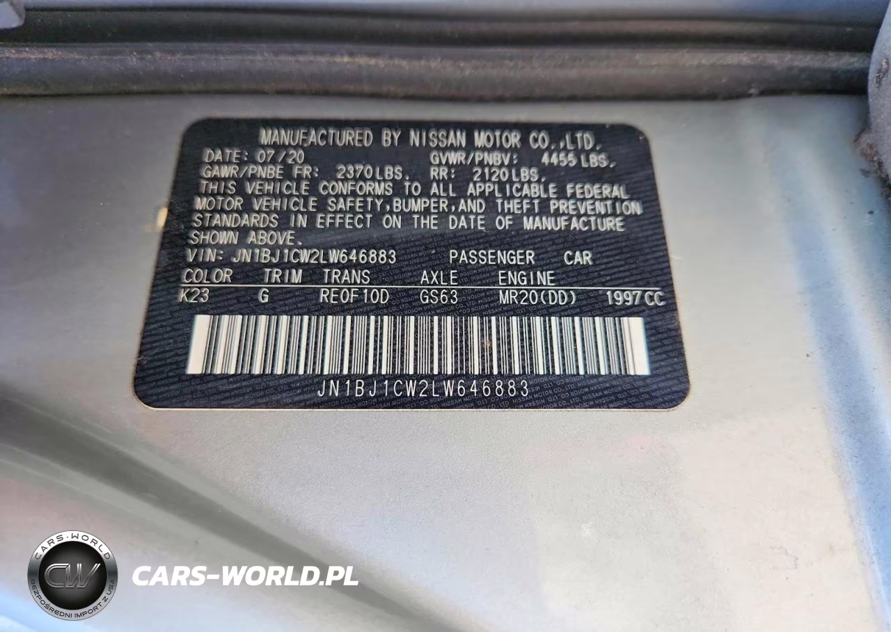 2020 Nissan Rogue Sport Sv VIN:JN1BJ1CW2LW646883 - 13