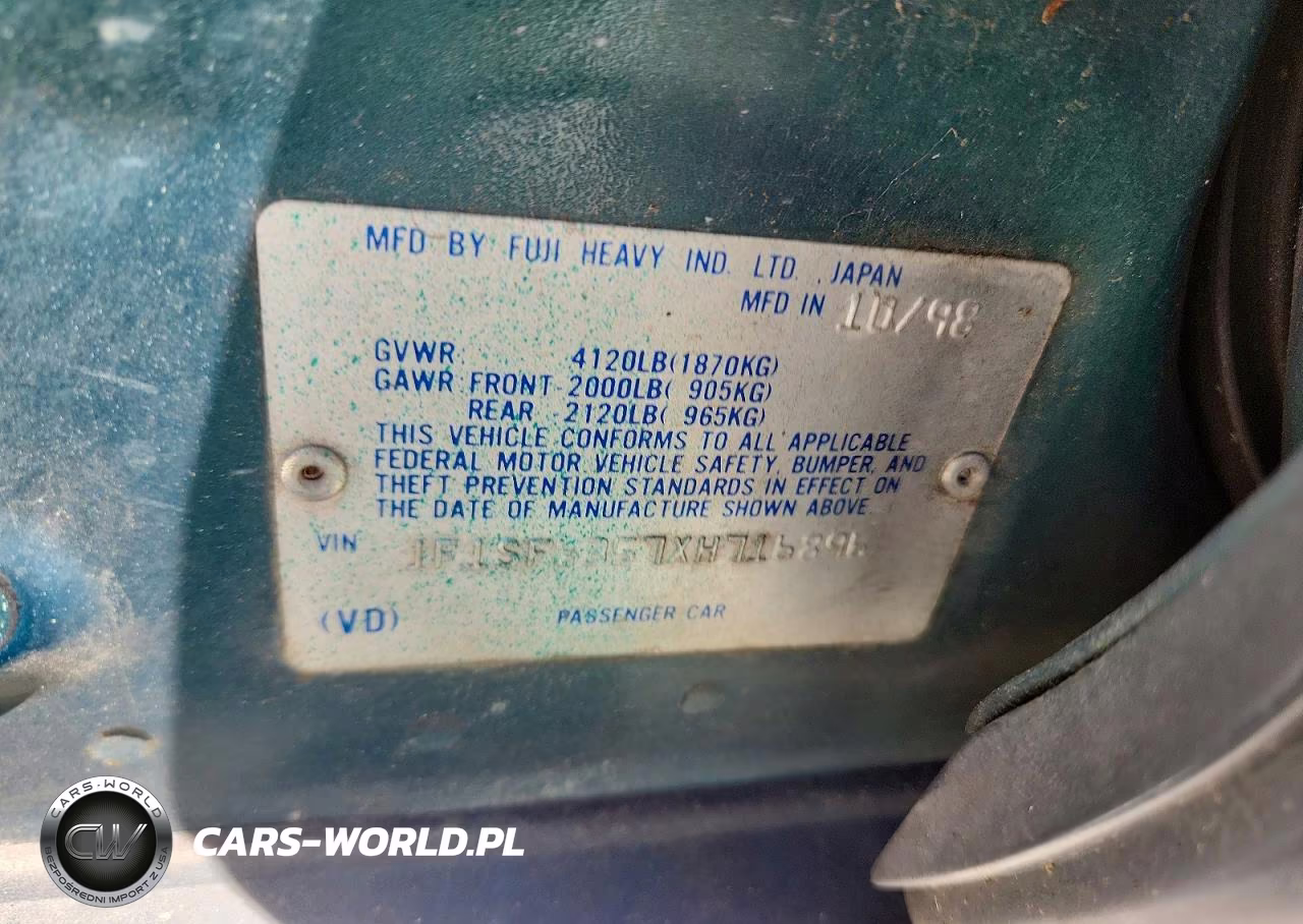 1999 Subaru Forester L VIN:JF1SF6357XH716896 - 13