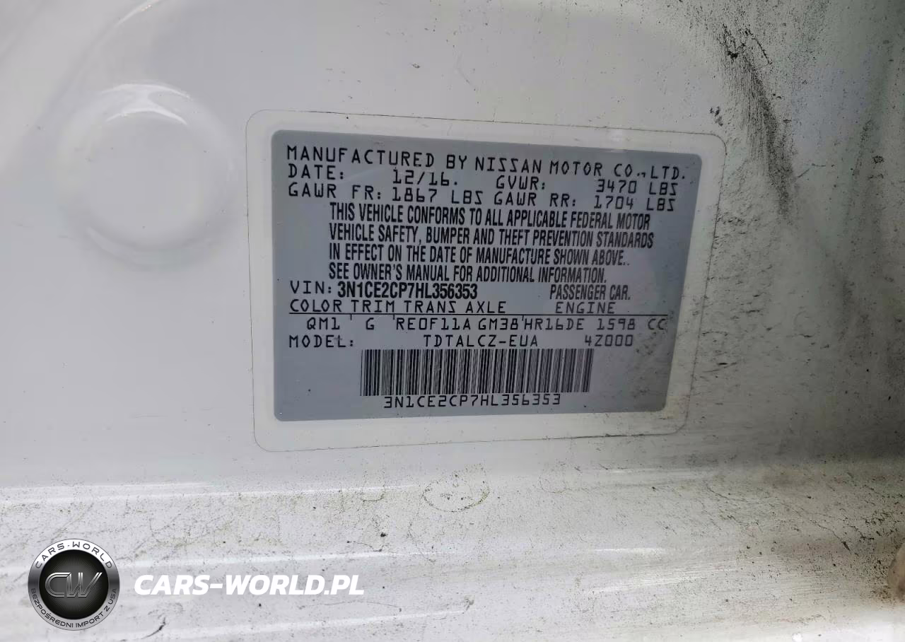 2017 Nissan Versa Note S Plus VIN:3N1CE2CP7HL356353 - 12