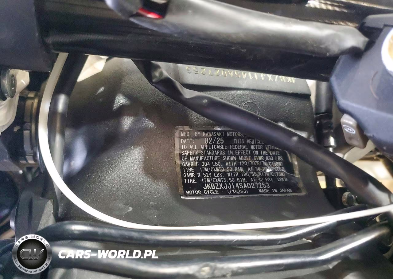 2025 Kawasaki Zx636 K VIN:JKBZXJJ14SA027253 - 8