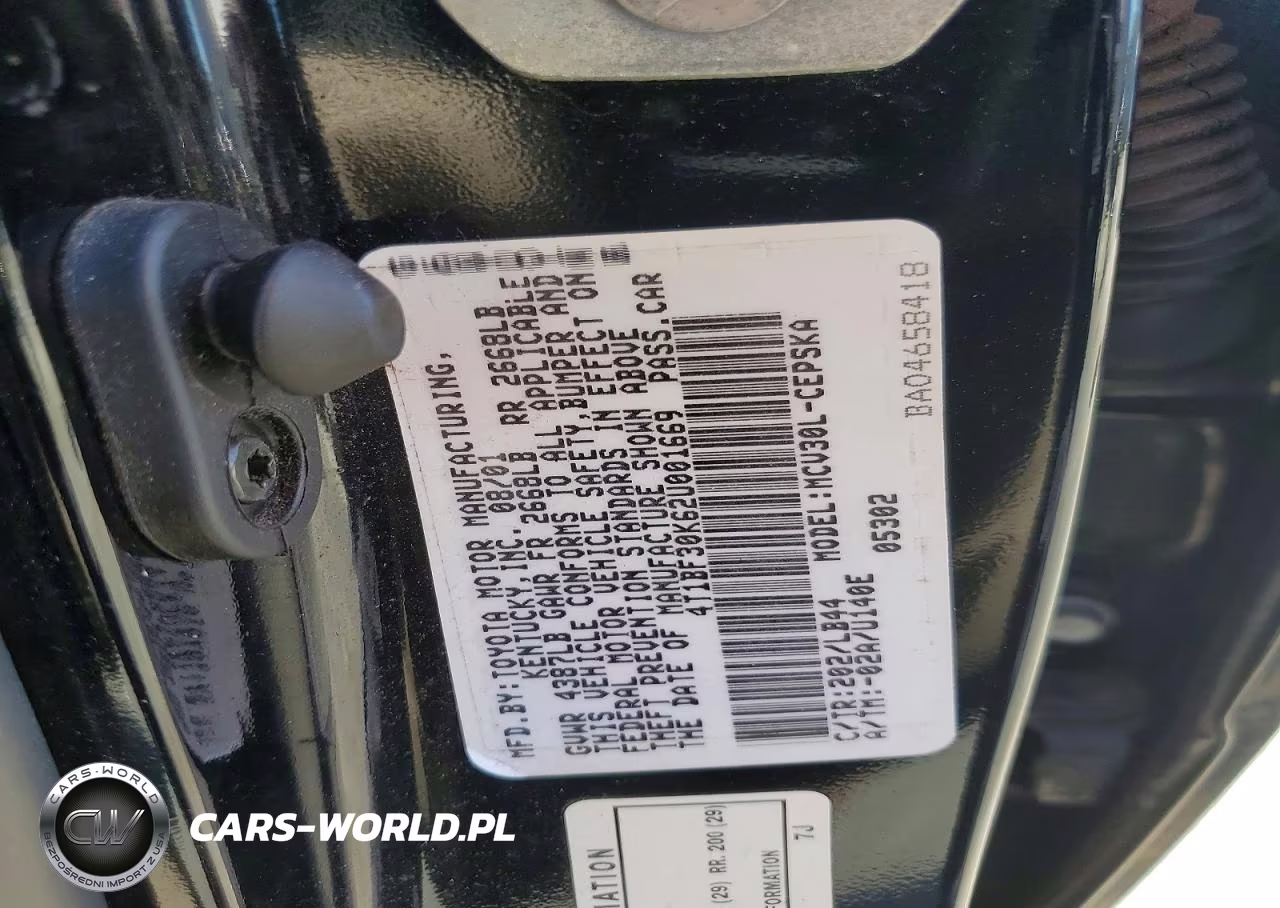 2002 Toyota Camry Se V6 VIN:4T1BF30K62U001669 - 12