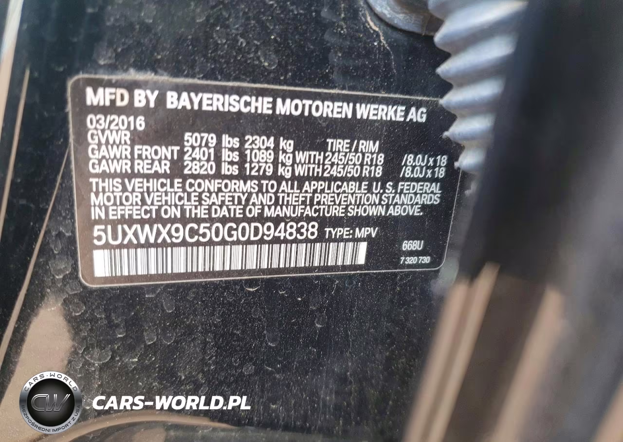 2016 BMW X3 xDrive28I VIN:5UXWX9C50G0D94838 - 12