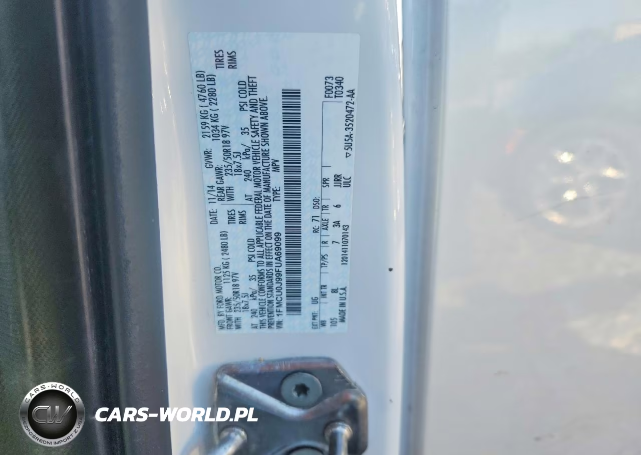 2015 Ford Escape Titanium VIN:1FMCU0J99FUA69099 - 12