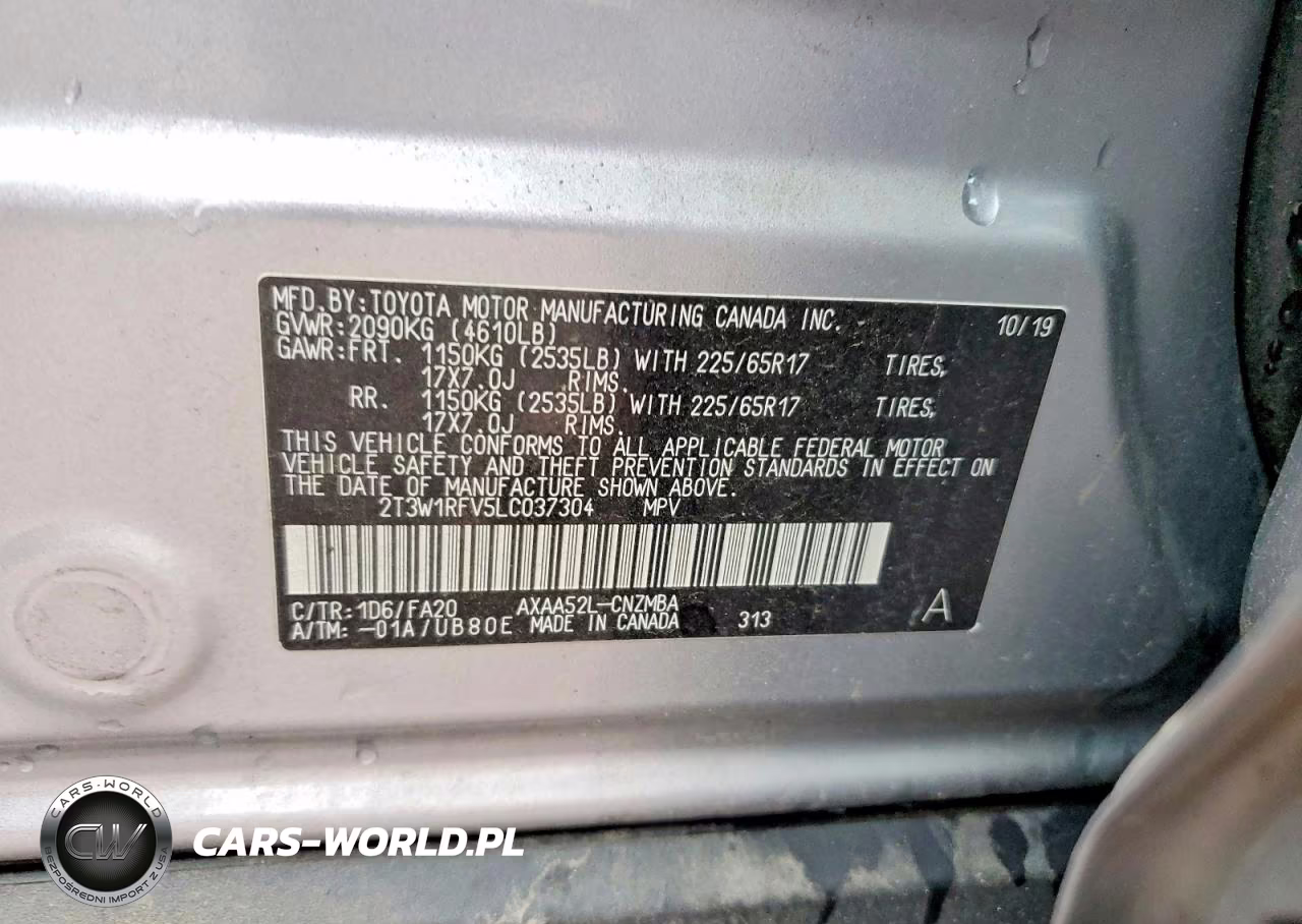 2020 Toyota Rav4 Xle VIN:2T3W1RFV5LC037304 - 13