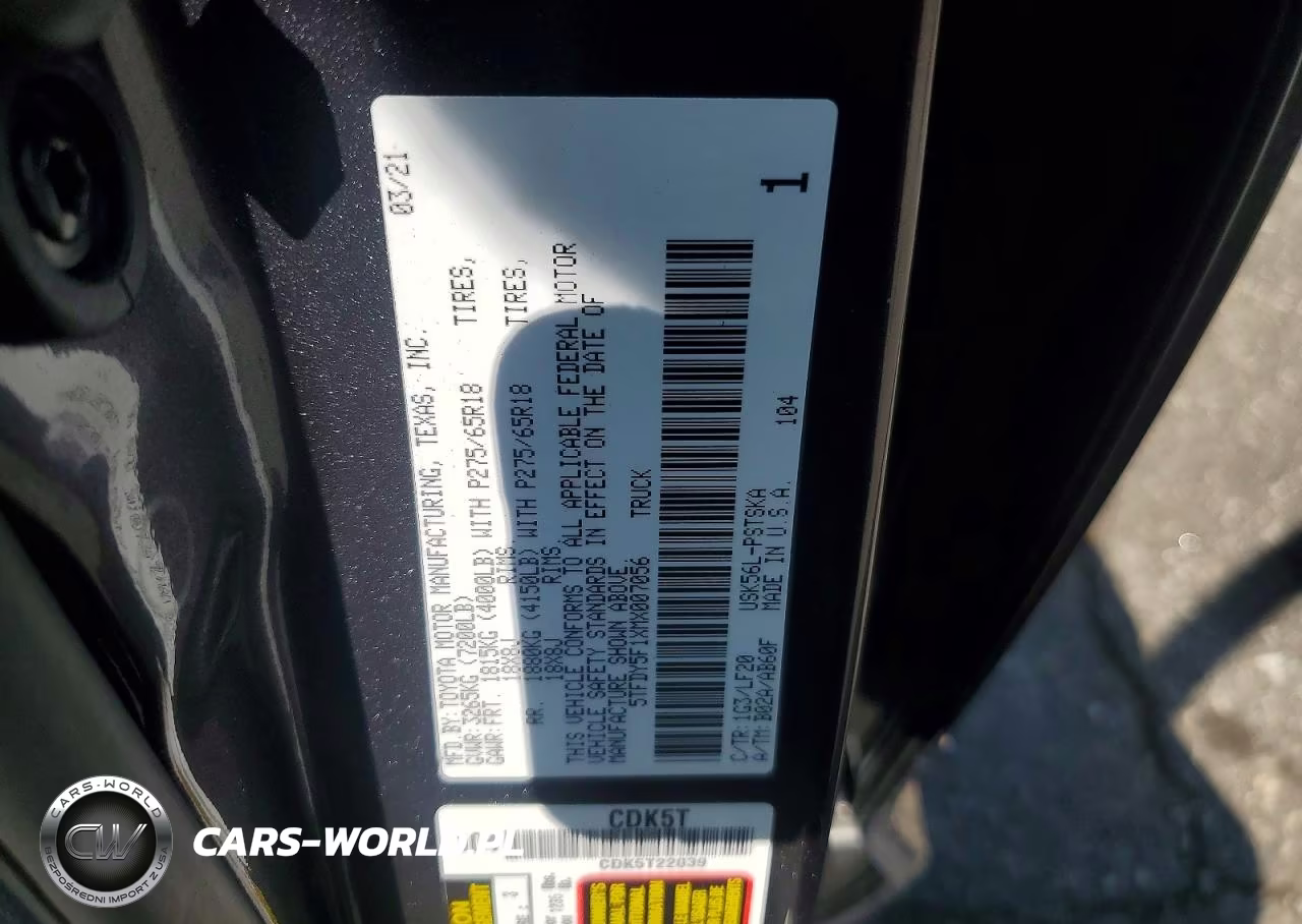 2021 Toyota Tundra Trd Pro VIN:5TFDY5F1XMX007056 - 12