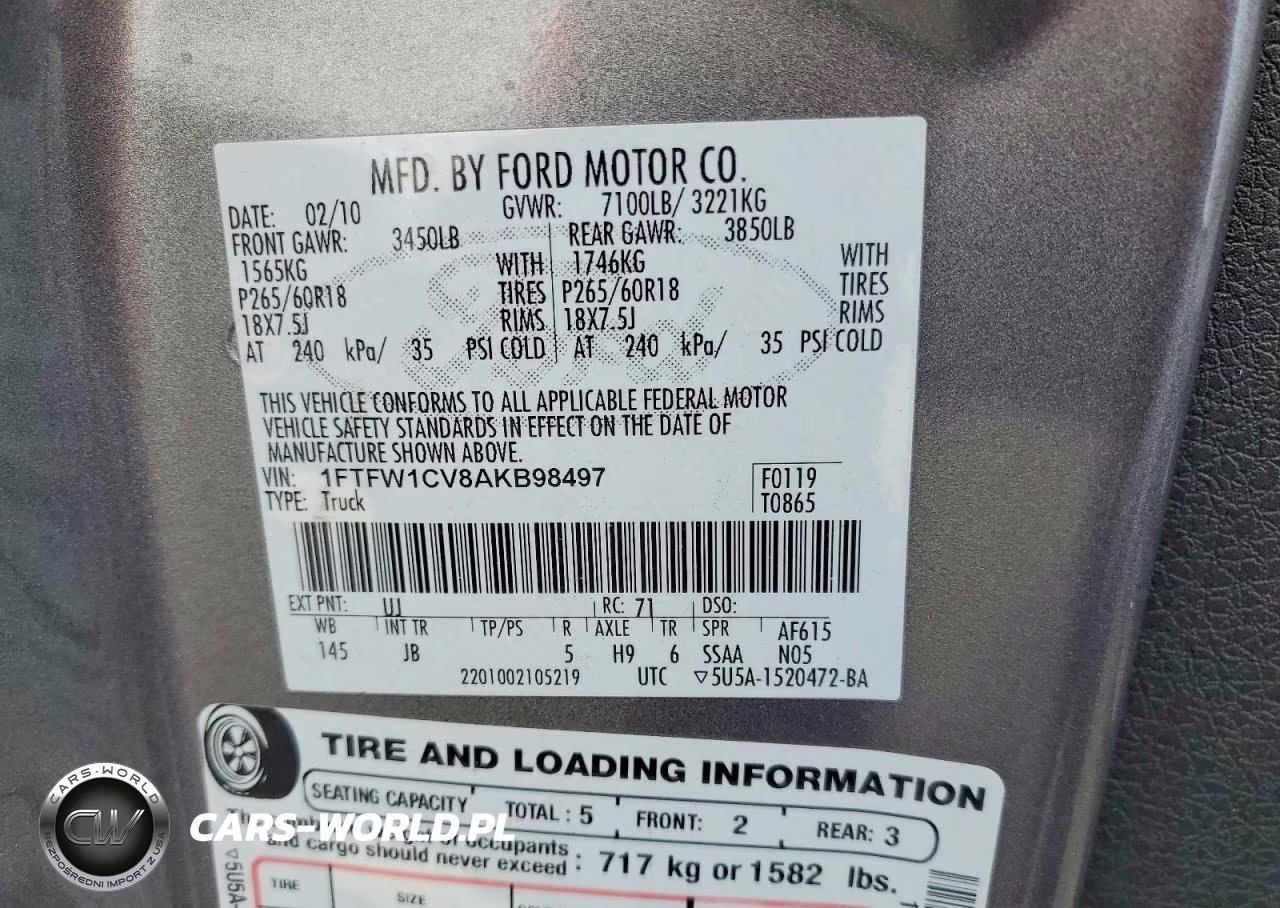 2010 Ford F150 Supercrew VIN:1FTFW1CV8AKB98497 - 12