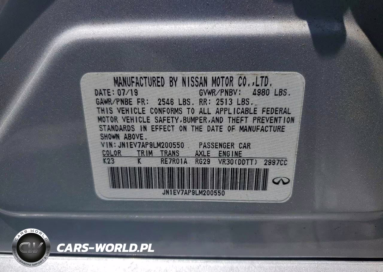 2020 Infiniti Q50 3.0T Luxe VIN:JN1EV7AP9LM200550 - 12