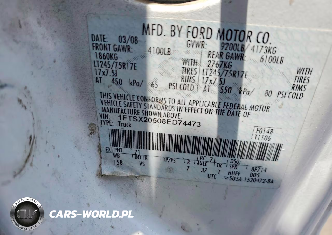 2008 Ford F250 Super Duty VIN:1FTSX20508ED74473 - 12