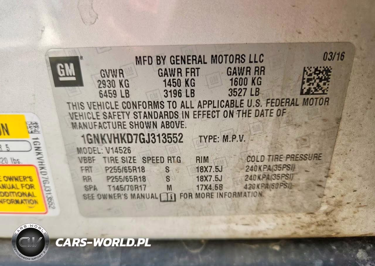 2016 Chevrolet Traverse Lt VIN:1GNKVHKD7GJ313552 - 13