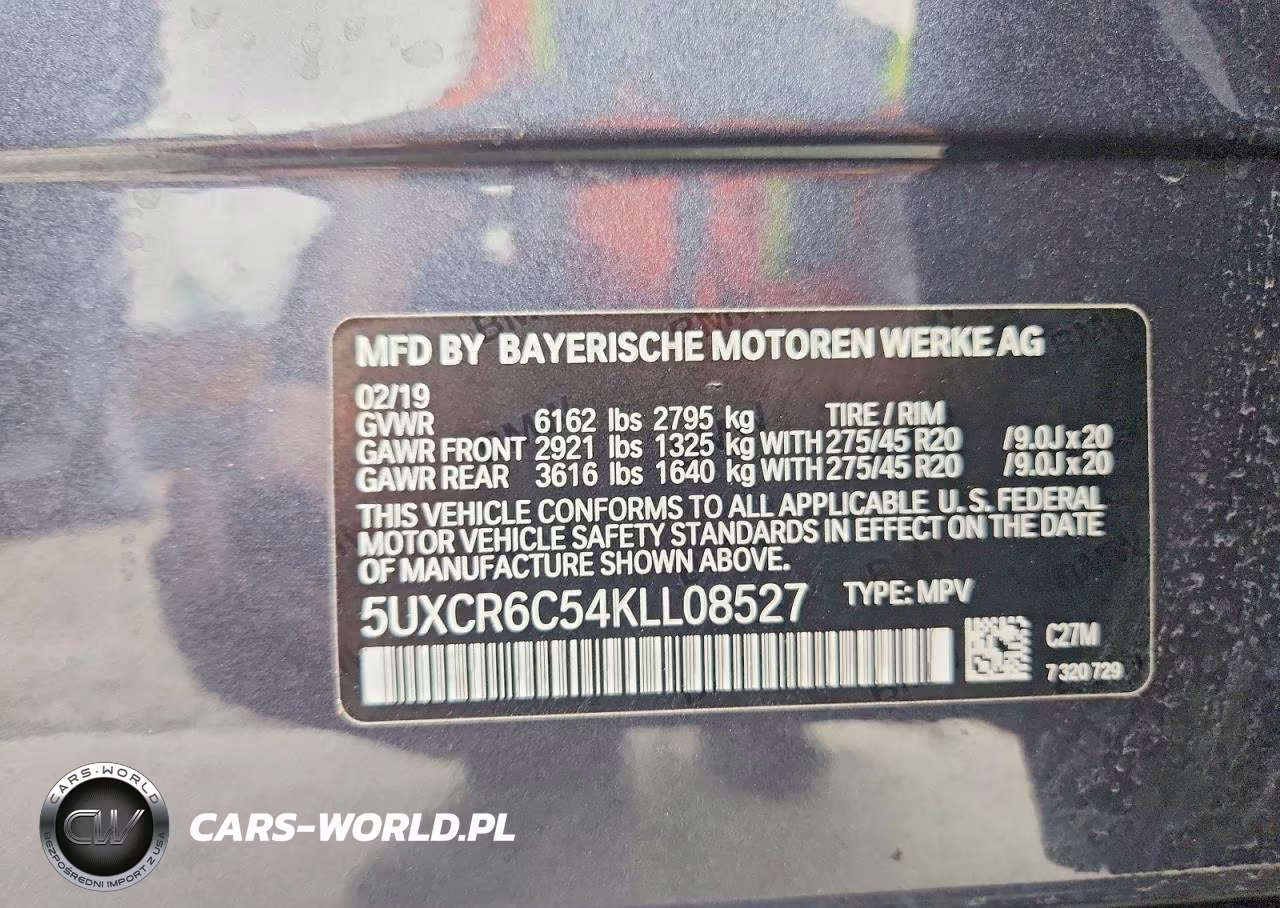 2019 BMW X5 xDrive40I VIN:5UXCR6C54KLL08527 - 13