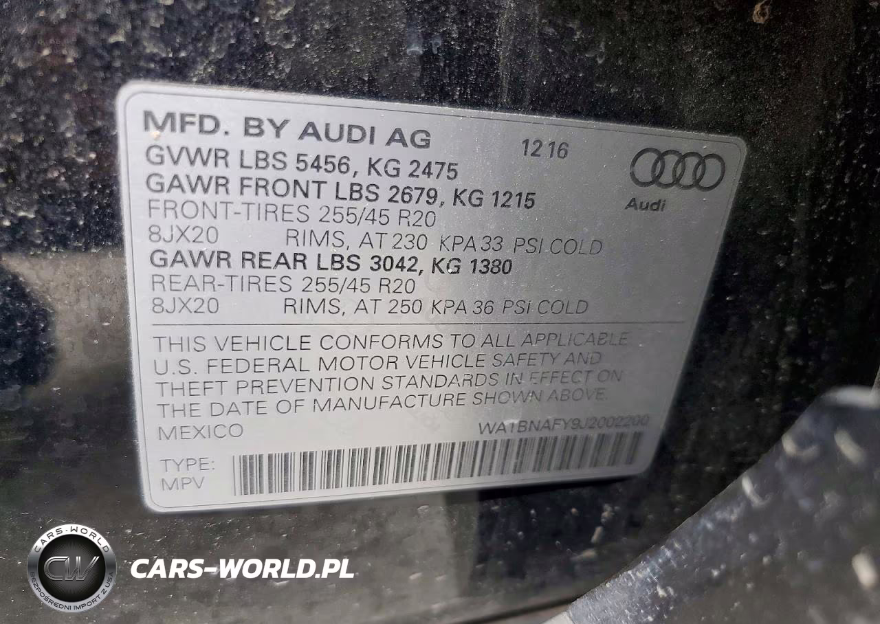 2018 Audi Q5 VIN:WA1BNAFY9J2002200 - 13