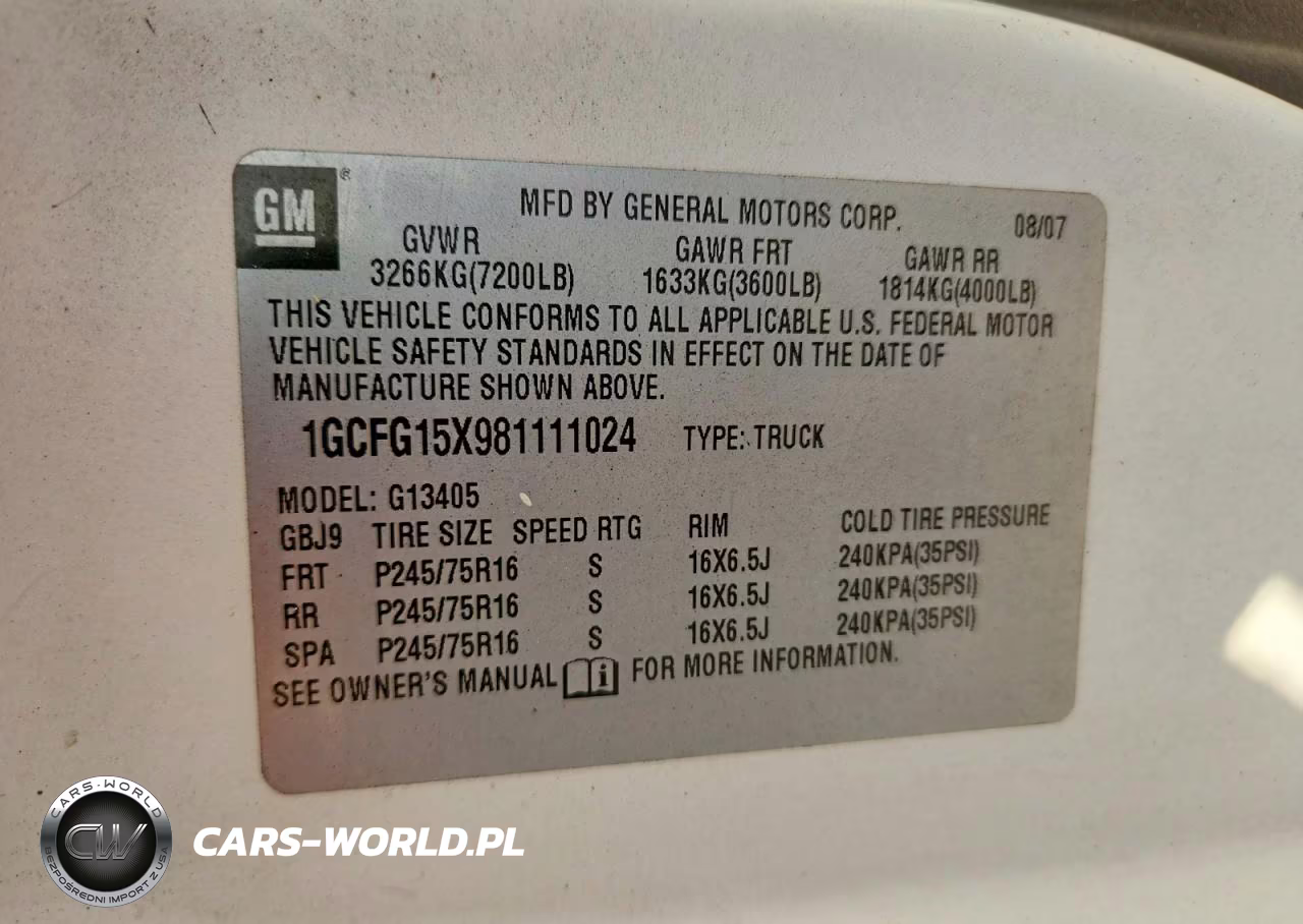 2008 Chevrolet Express Work Van VIN:1GCFG15X981111024 - 13