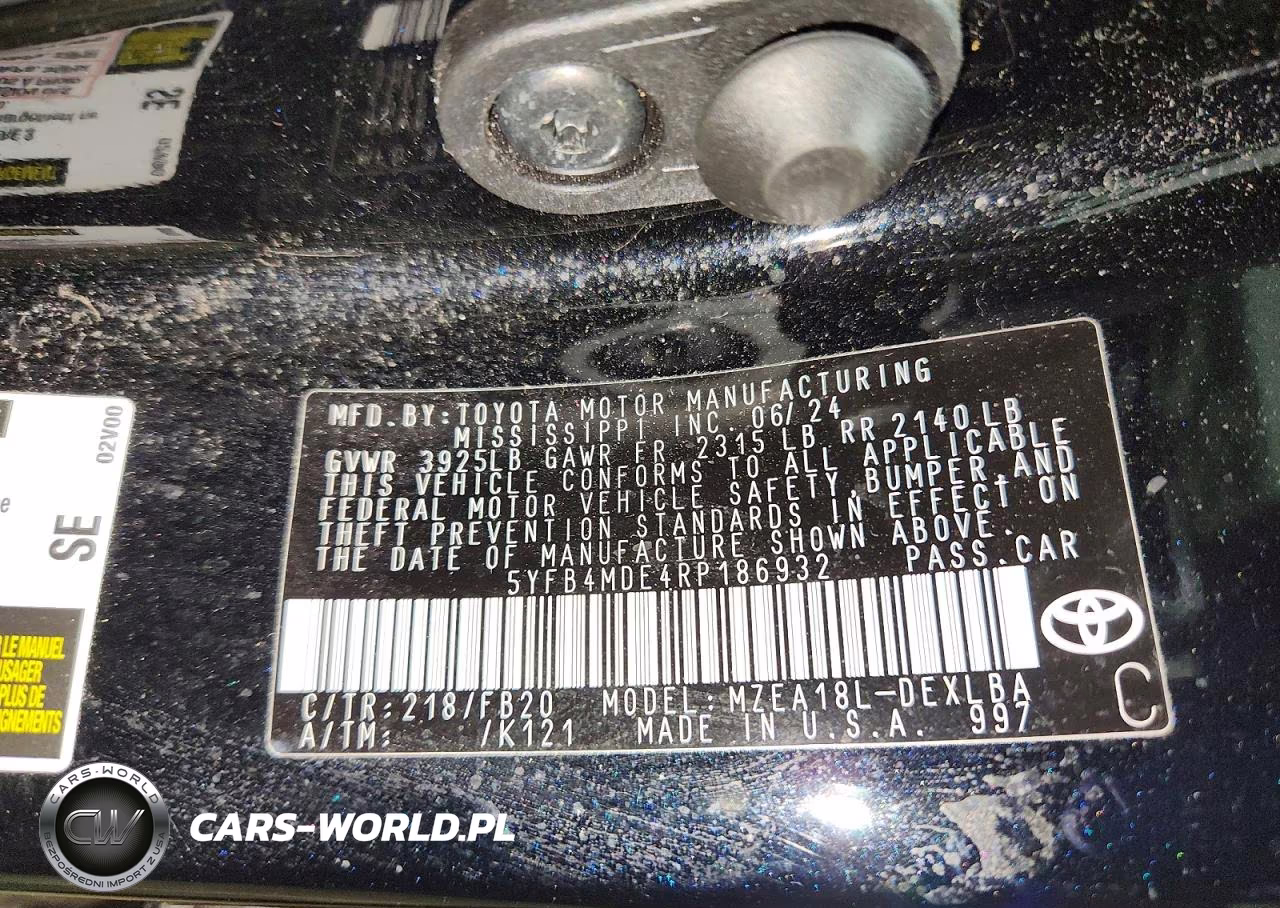 2024 Toyota Corolla Le VIN:5YFB4MDE4RP186932 - 13