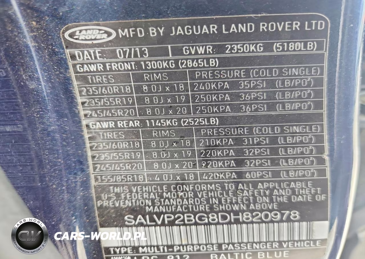 2013 Land Rover Range Rover Evoque Pure Plus VIN:SALVP2BG8DH820978 - 13