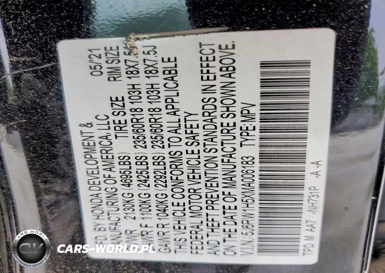 2021 Honda Cr-V Ex VIN:5J6RW1H5XMA006183 - 13