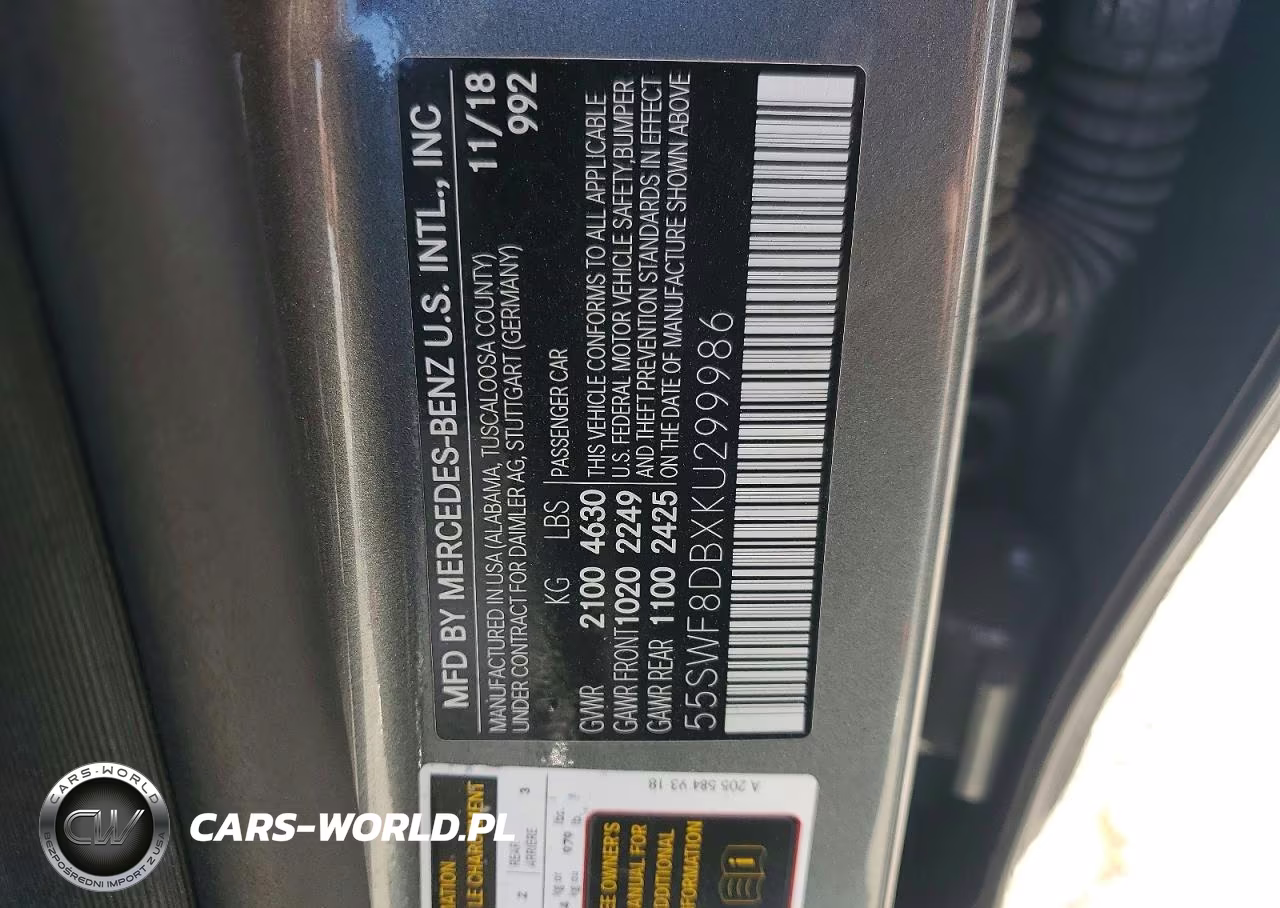 2019 Mercedes-Benz C 300 VIN:55SWF8DBXKU299986 - 12