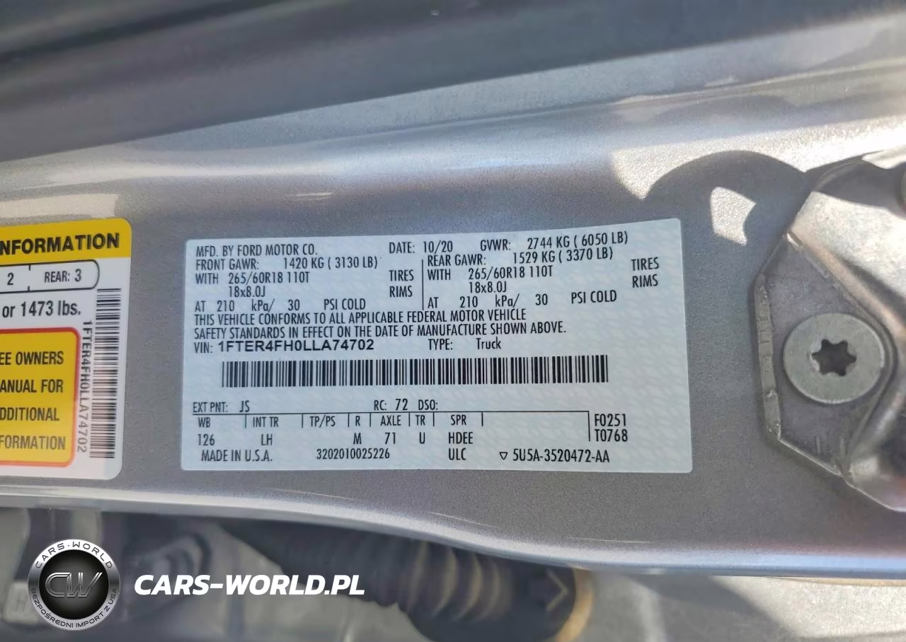 2020 Ford Ranger Xl VIN:1FTER4FH0LLA74702 - 12