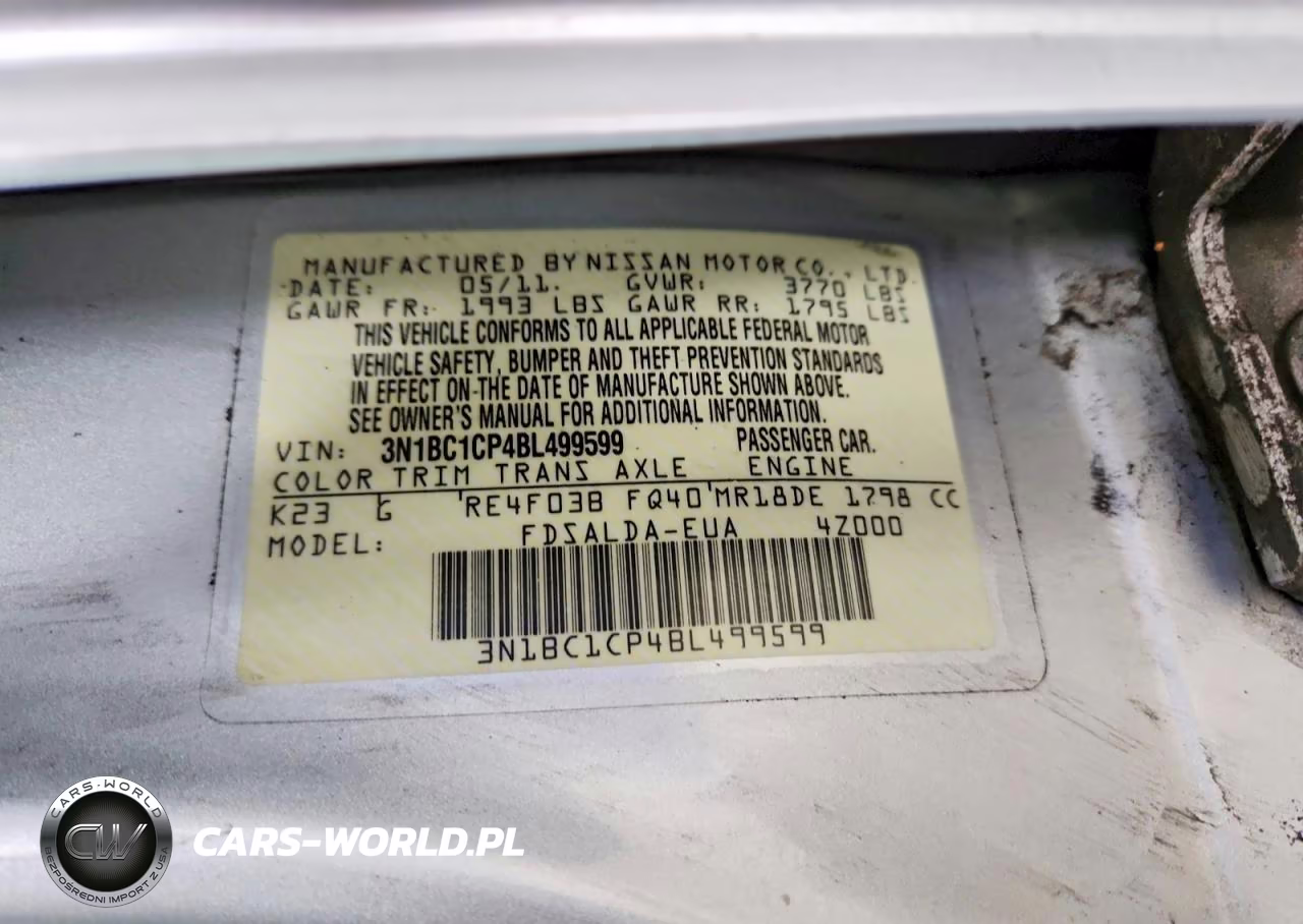 2011 Nissan Versa 1.8 S VIN:3N1BC1CP4BL499599 - 12