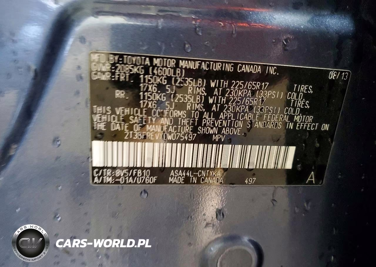 2013 Toyota Rav4 Le VIN:2T3BFREVXDW075497 - 12