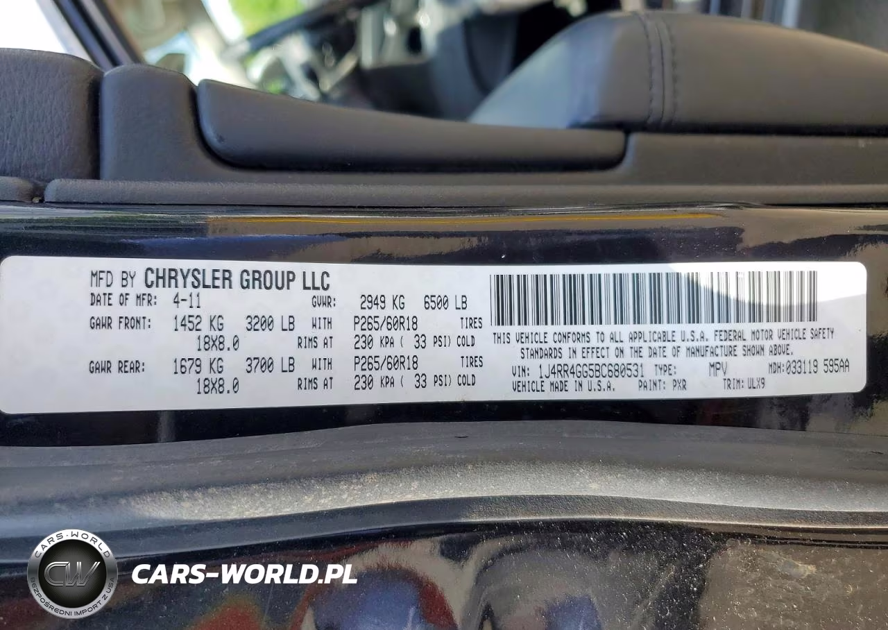 2011 Jeep Grand Cherokee Laredo VIN:1J4RR4GG5BC680531 - 13