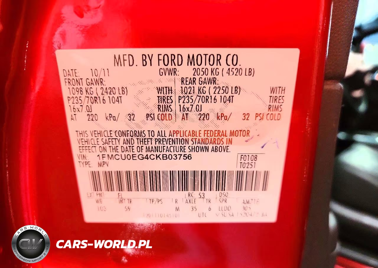 2012 Ford Escape Limited VIN:1FMCU0EG4CKB03756 - 13
