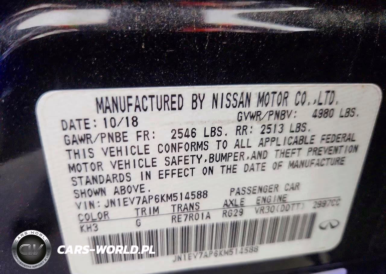 2019 Infiniti Q50 3.0T Luxe VIN:JN1EV7AP6KM514588 - 12
