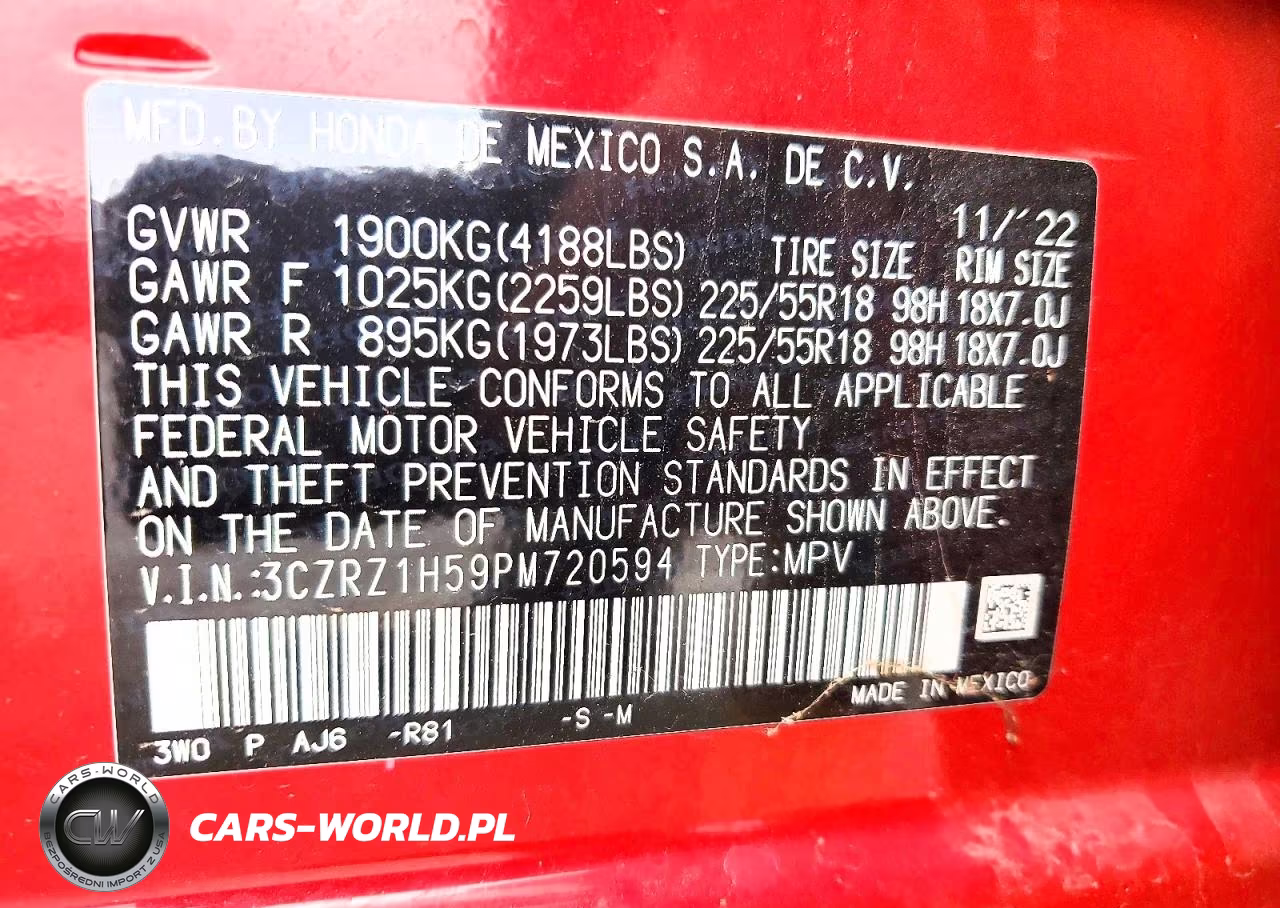 2023 Honda Hr-V Sport VIN:3CZRZ1H59PM720594 - 13