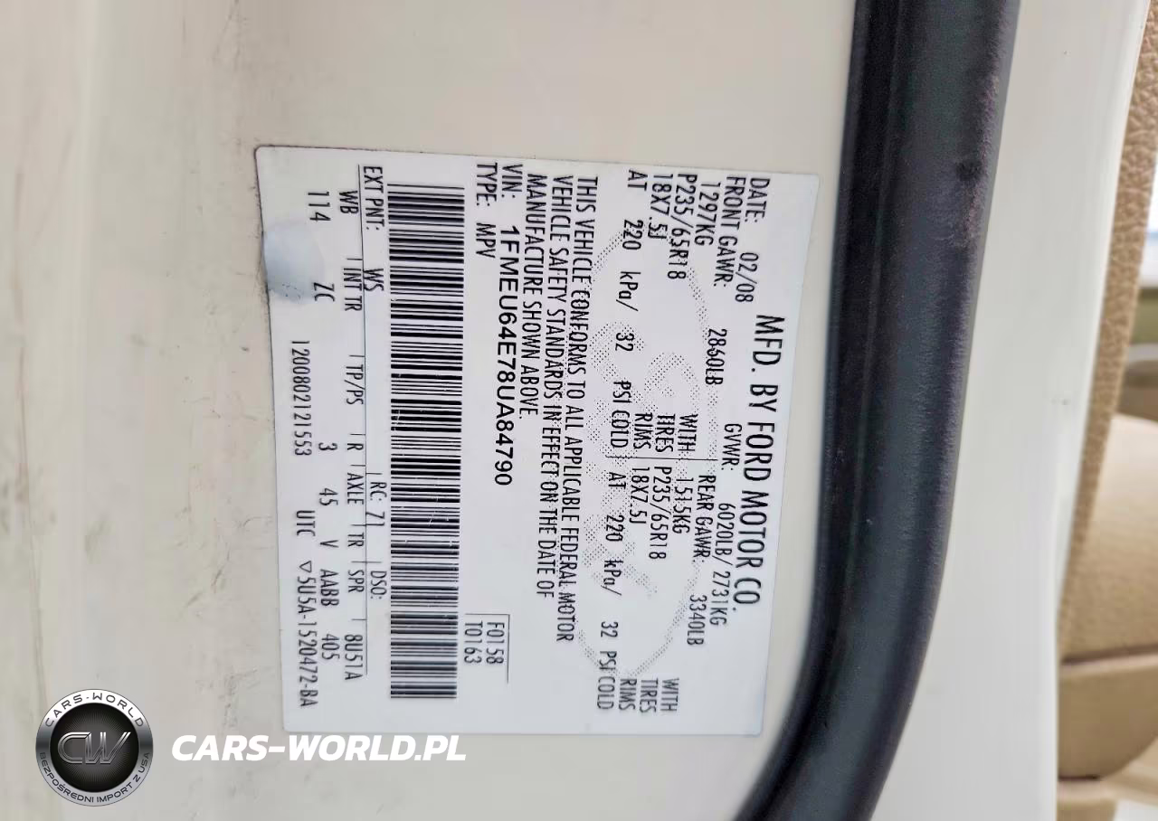 2008 Ford Explorer Eddie Bauer VIN:1FMEU64E78UA84790 - 13