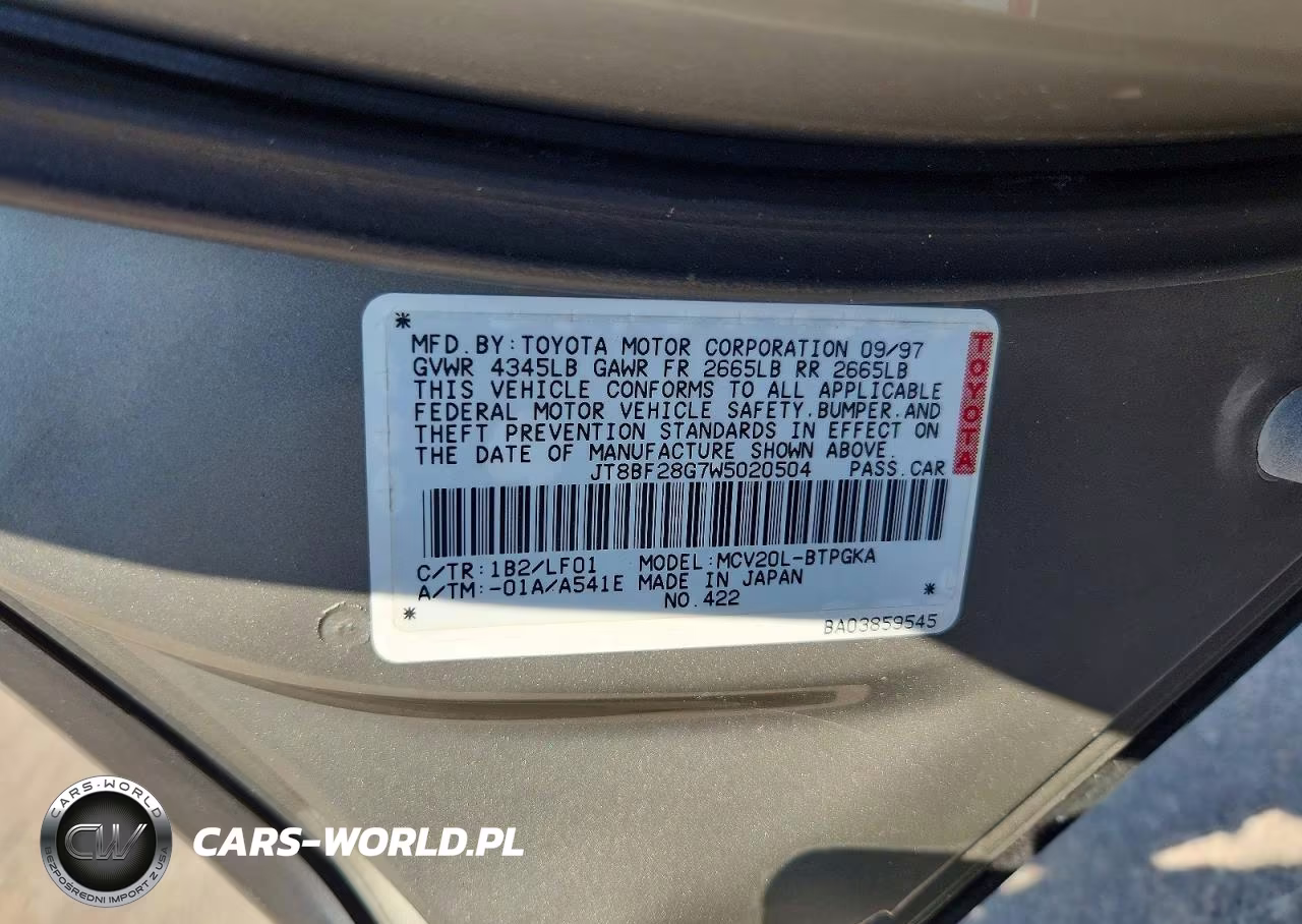 1998 Lexus Es 300 VIN:JT8BF28G7W5020504 - 12
