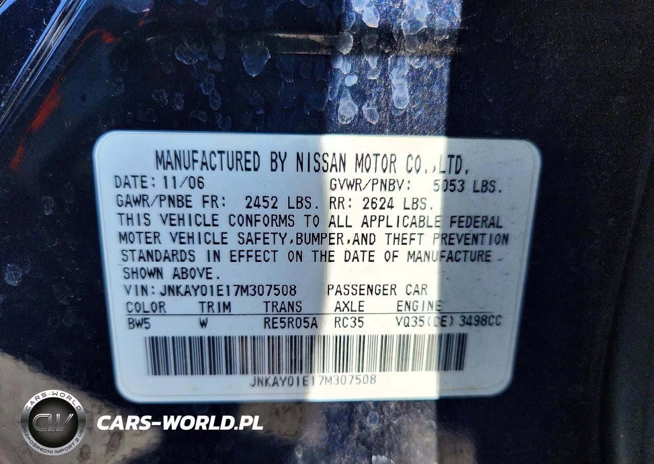 2007 Infiniti M35 Base VIN:JNKAY01E17M307508 - 12