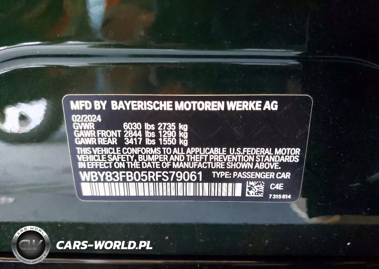 2024 BMW I4 xDrive 40 VIN:WBY83FB05RFS79061 - 12