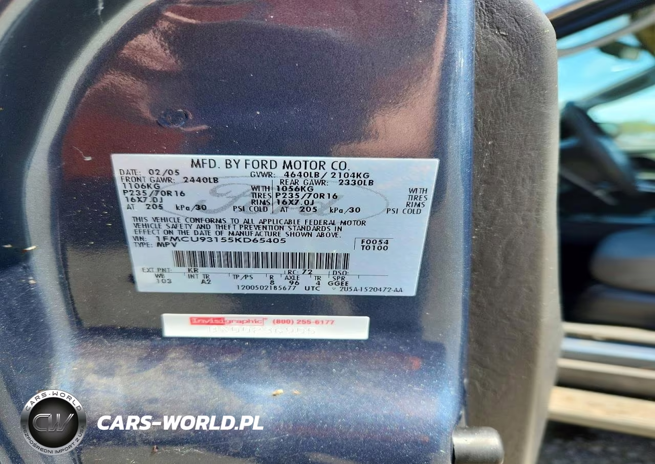 2005 Ford Escape VIN:1FMCU93155KD65405 - 13