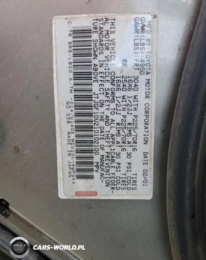 2001 Lexus Rx 300 VIN:JTJGF10U210102100 - 13