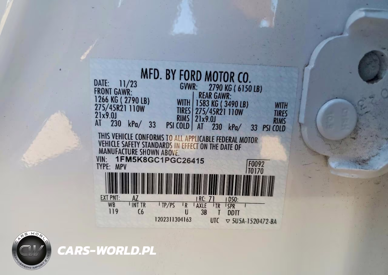 2023 Ford Explorer St VIN:1FM5K8GC1PGC26415 - 14