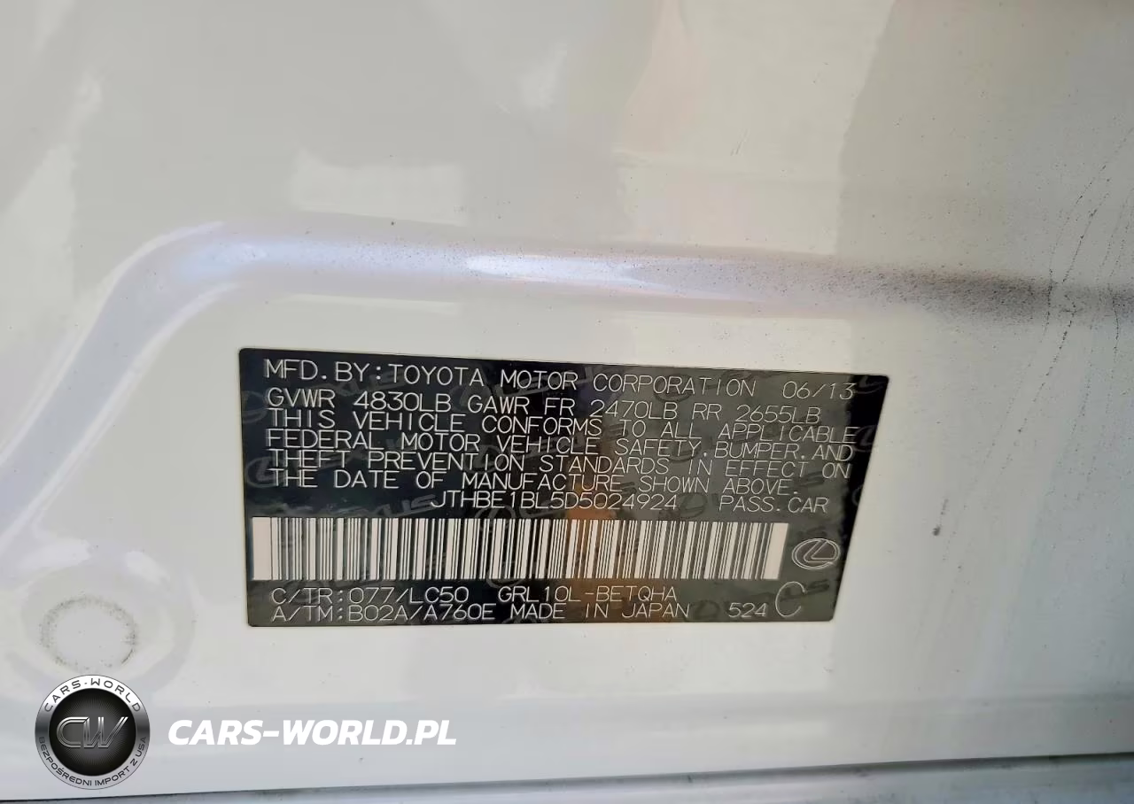 2013 Lexus Gs 350 VIN:JTHBE1BL5D5024924 - 12
