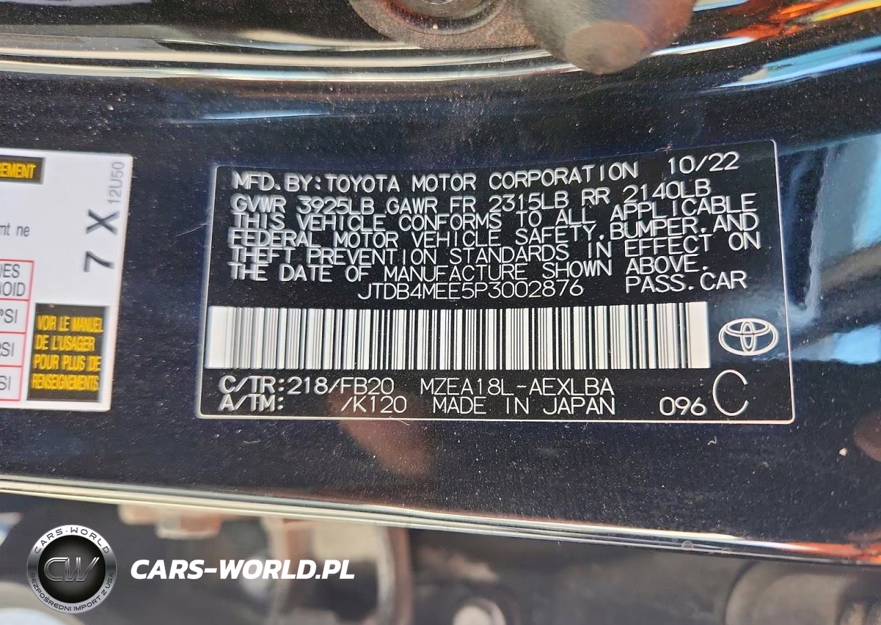 2023 Toyota Corolla Le VIN:JTDB4MEE5P3002876 - 12