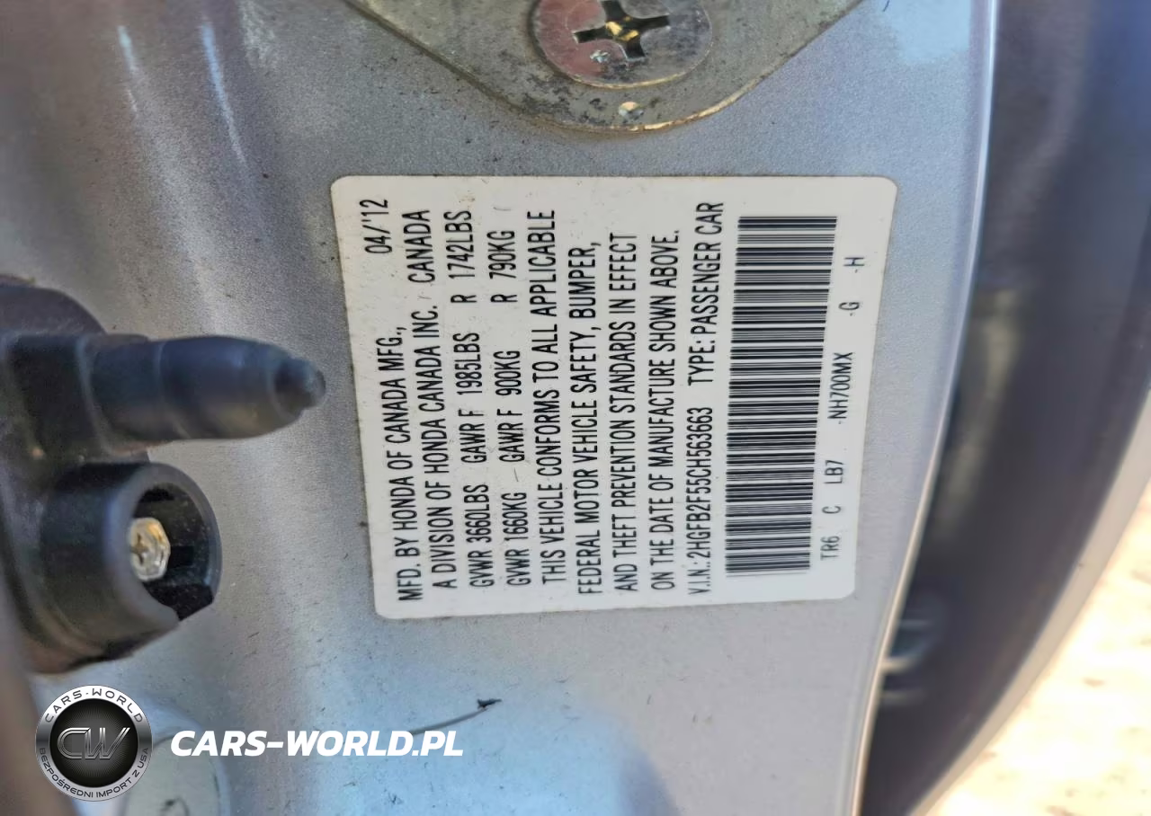 2012 Honda Civic Lx VIN:2HGFB2F55CH563663 - 12