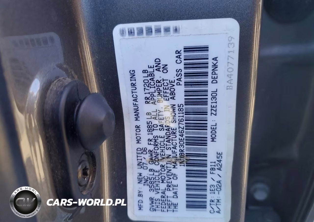2006 Toyota Corolla Le VIN:1NXBR30E46Z761185 - 12