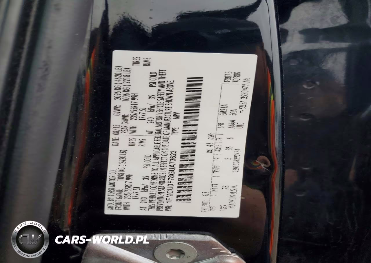 2016 Ford Escape S VIN:1FMCU0F78GUA73623 - 12
