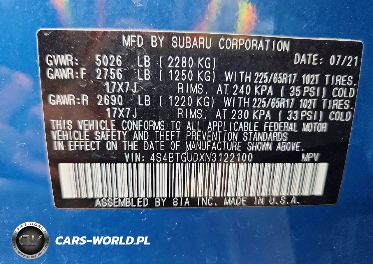 2022 Subaru Outback Wilderness VIN:4S4BTGUDXN3122100 - 12