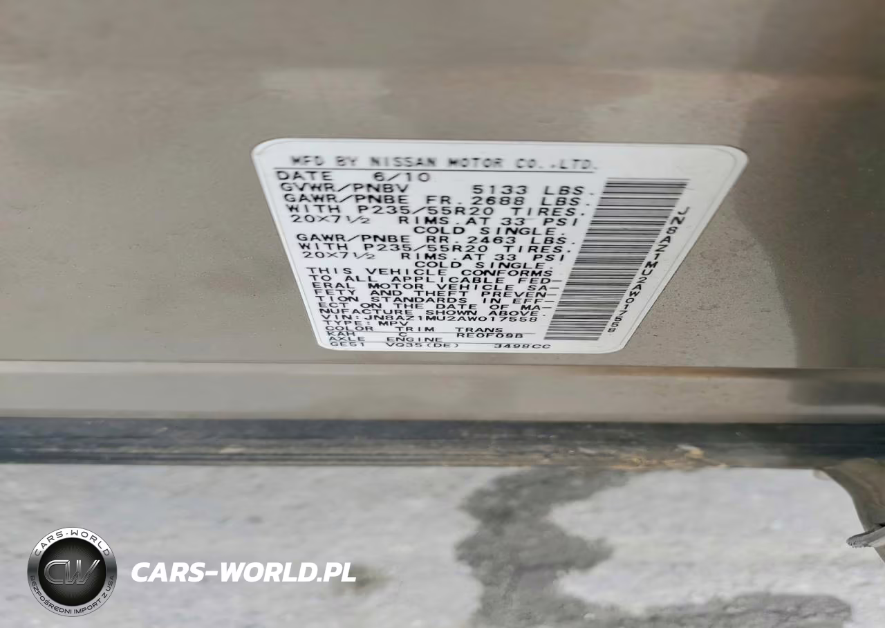 2010 Nissan Murano S VIN:JN8AZ1MU2AW017558 - 13
