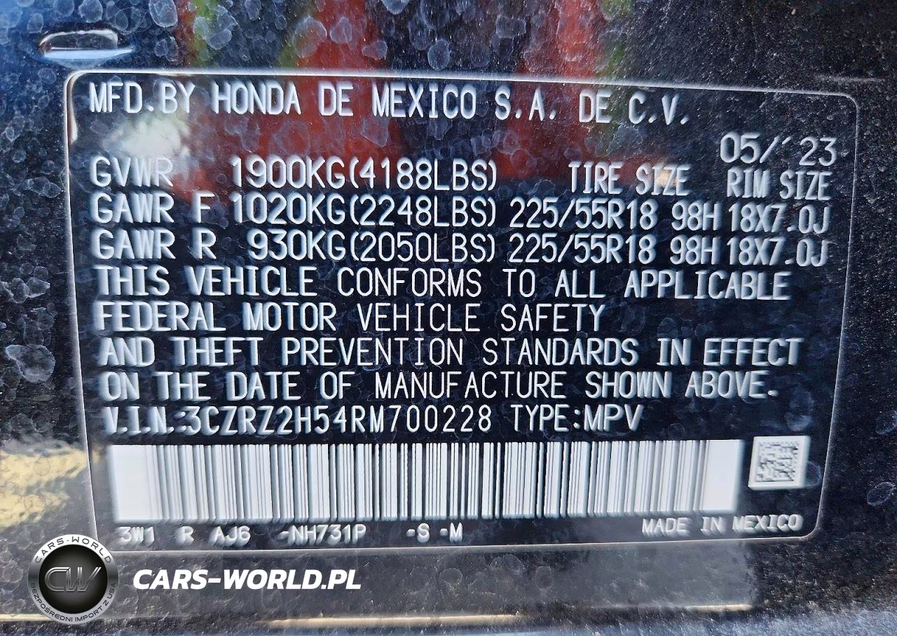 2024 Honda Hr-V Sport VIN:3CZRZ2H54RM700228 - 12