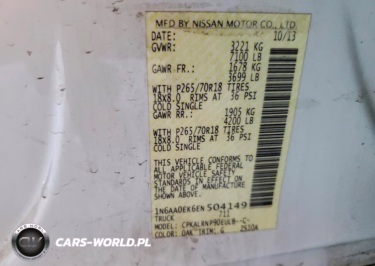 2014 Nissan Titan S VIN:1N6AA0EK6EN504149 - 13