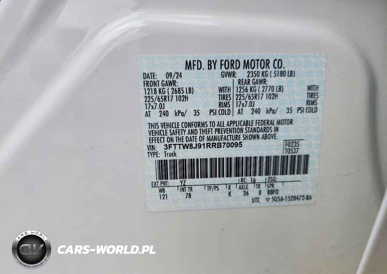 2024 Ford Maverick Xlt VIN:3FTTW8J91RRB70095 - 13